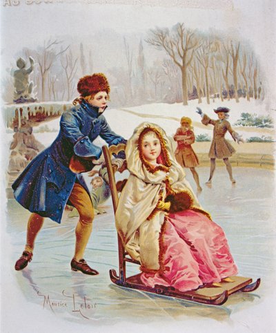 Children Skating by Maurice Leloir
